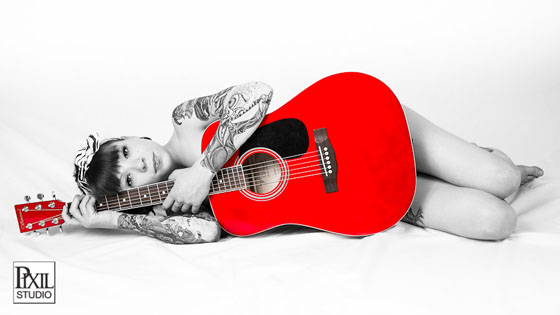 tattoo girl with guitar photo