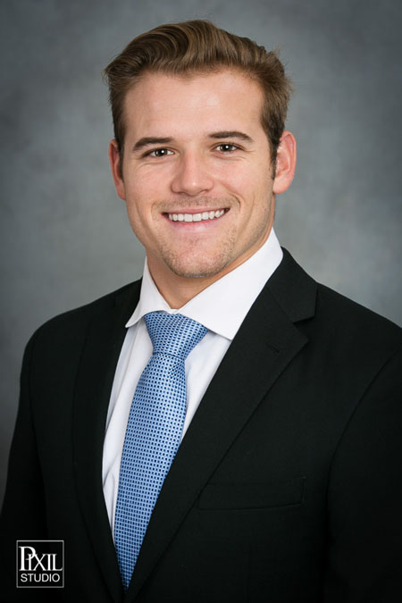 denver business head shot in studio on grey