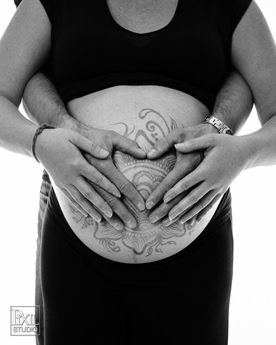 Maternity Photography at Pixil Studio Denver henna bump