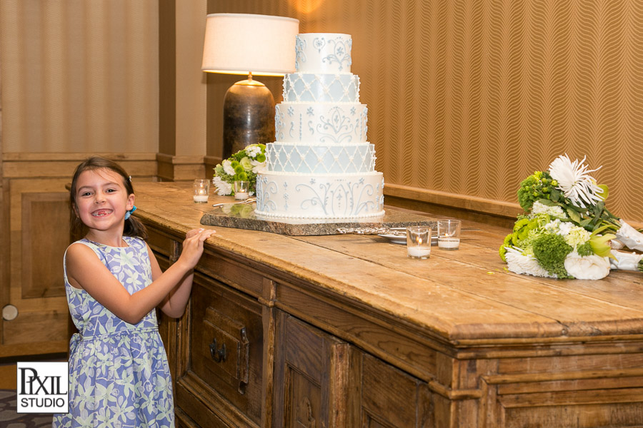 blue wedding cake photo