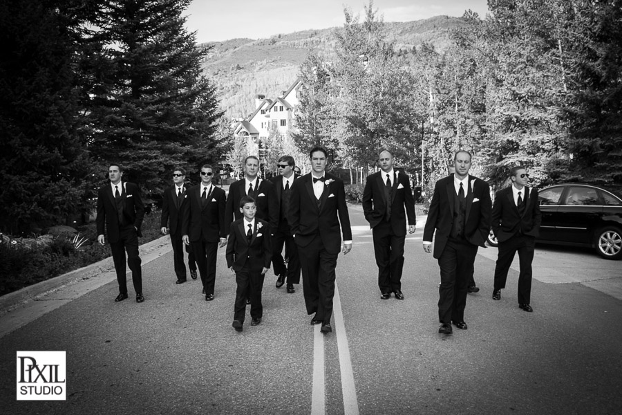 groomsmen walking