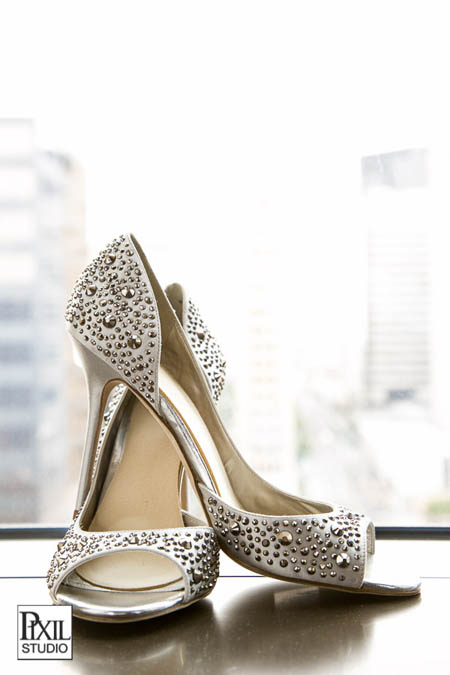 silver wedding shoes